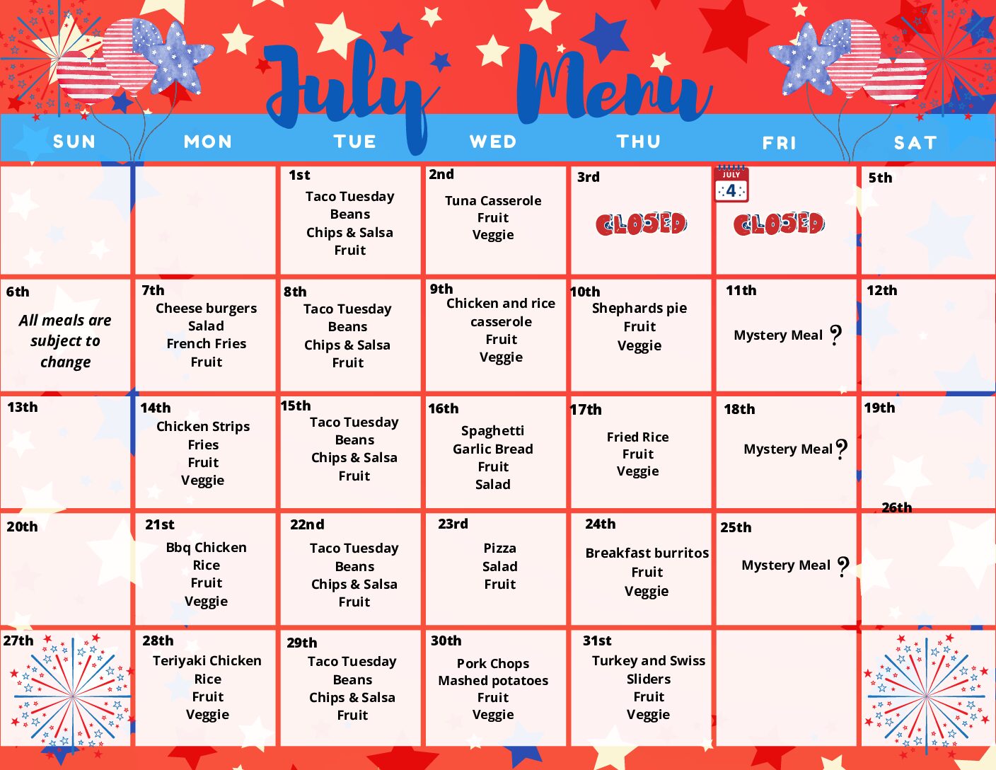 JulyMenu